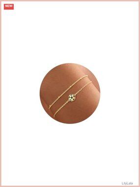 14K Gold Plated Soccer Bracelet Chain Adjustable Women's Jewelry Gift